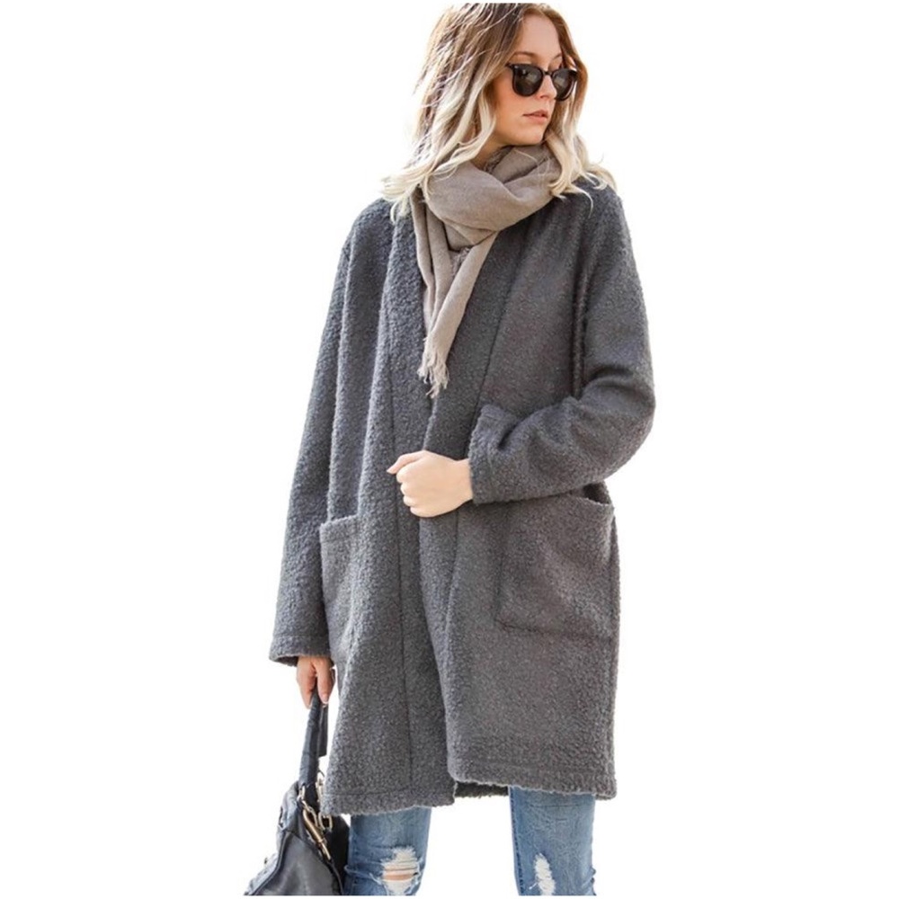 Cozy Open Front Oversized Jacket Coat - Picture 1 of 4